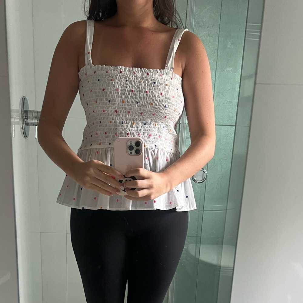 Loft polka dot tank top